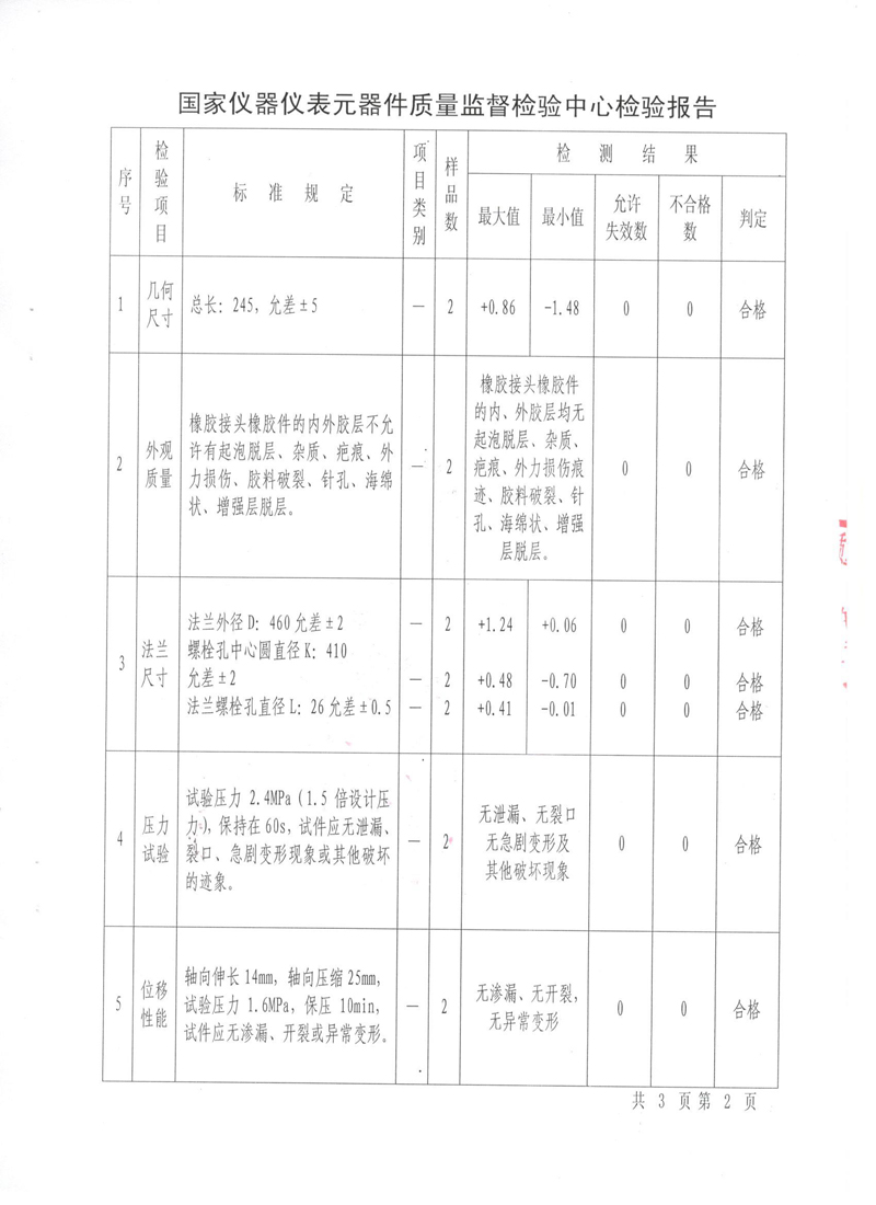 橡胶软接头.种设备型式试验报告